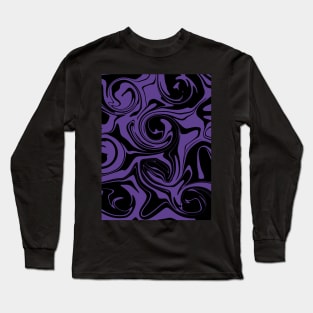 Spill in Purple and Black Throw Pillow Long Sleeve T-Shirt